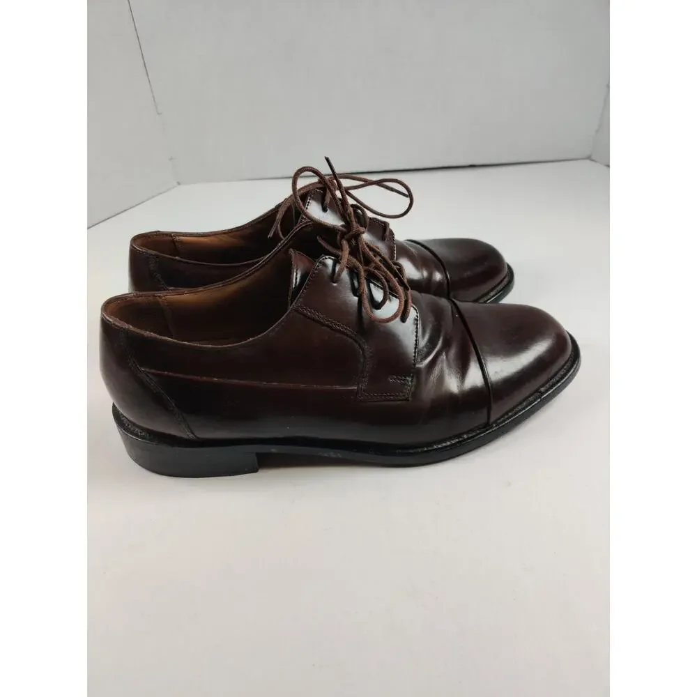 Bostonian Oxford Dress Shoes Men's Size 9 W Brown Leather Lace-Up Business
